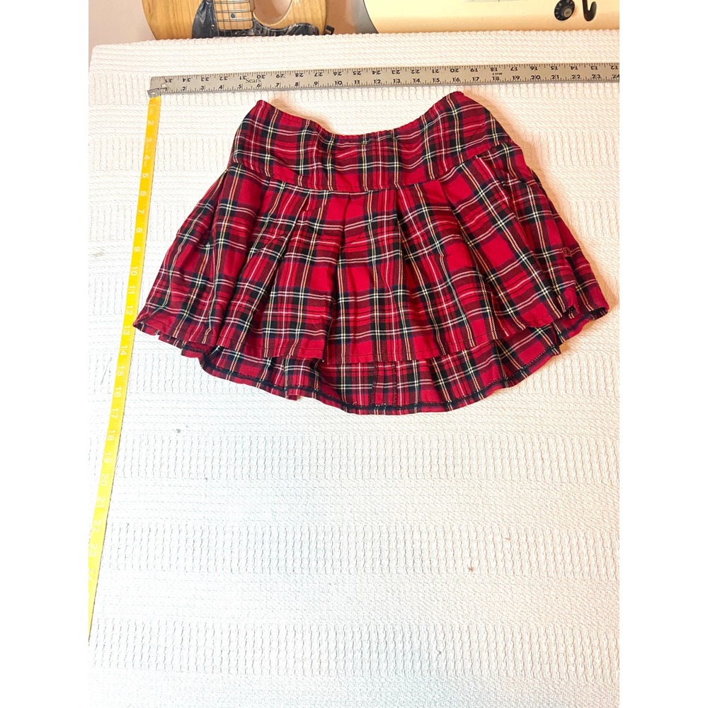 Royal Bones by Daang Y2K Red Plaid Pleated Mini Skirt Punk Goth Tartan Small